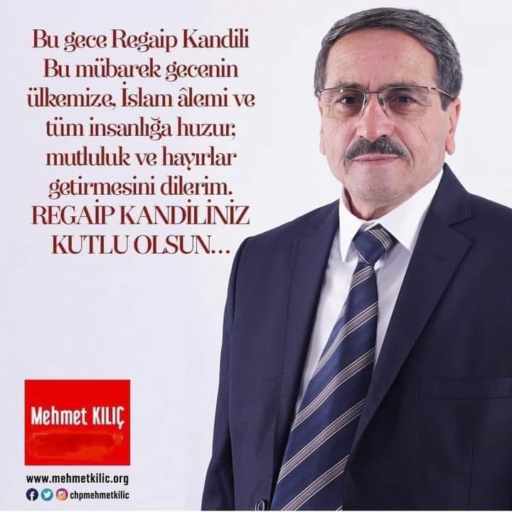 BAŞKAN KILIÇ’DAN  REGAİB KANDİLİ MESAJI “İSLAM ÂLEMİNİN REGAİB KANDİLİ’Nİ TEBRİK EDİYORUM”